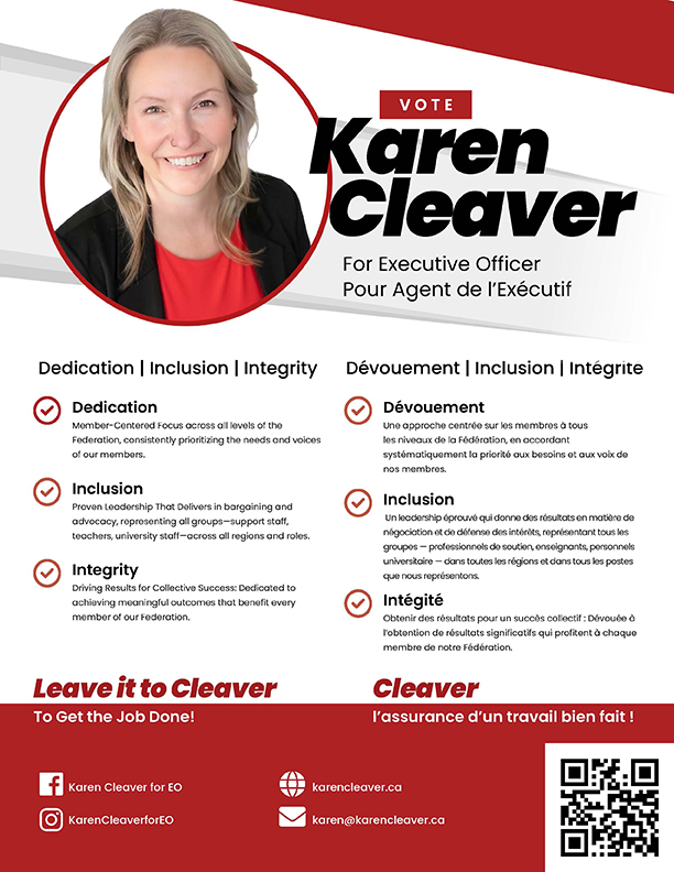 image of Karen Cleaver, Executive Officer elections poster