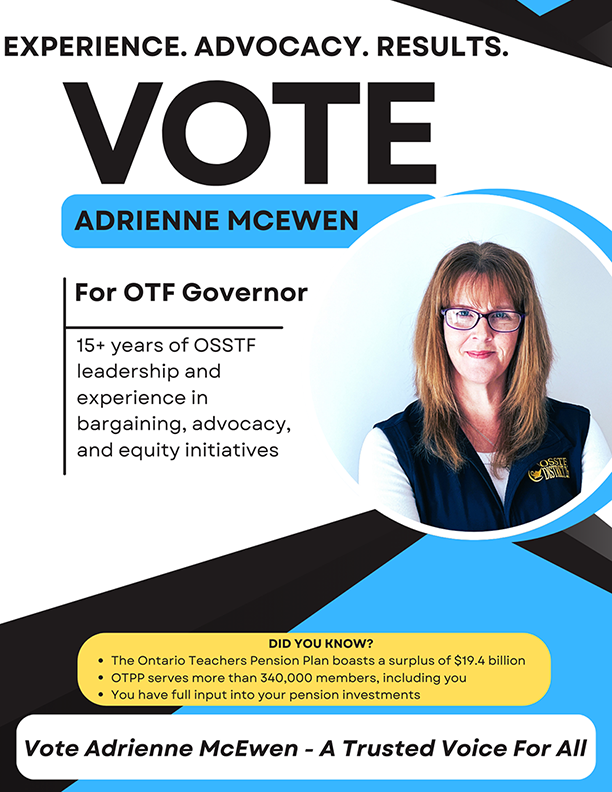 Image of OTF Governor - Adrienne Mcewen elections poster