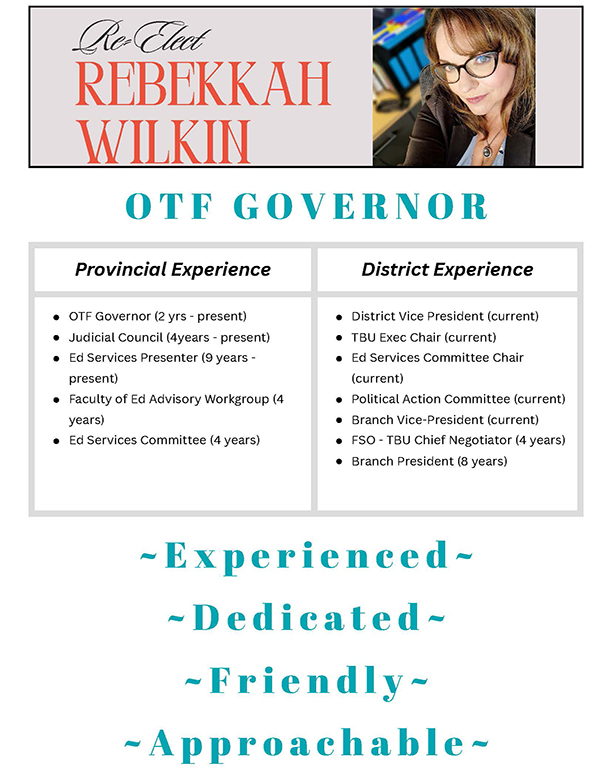 image of Rebekkah Wilkin OTF Governor elections poster