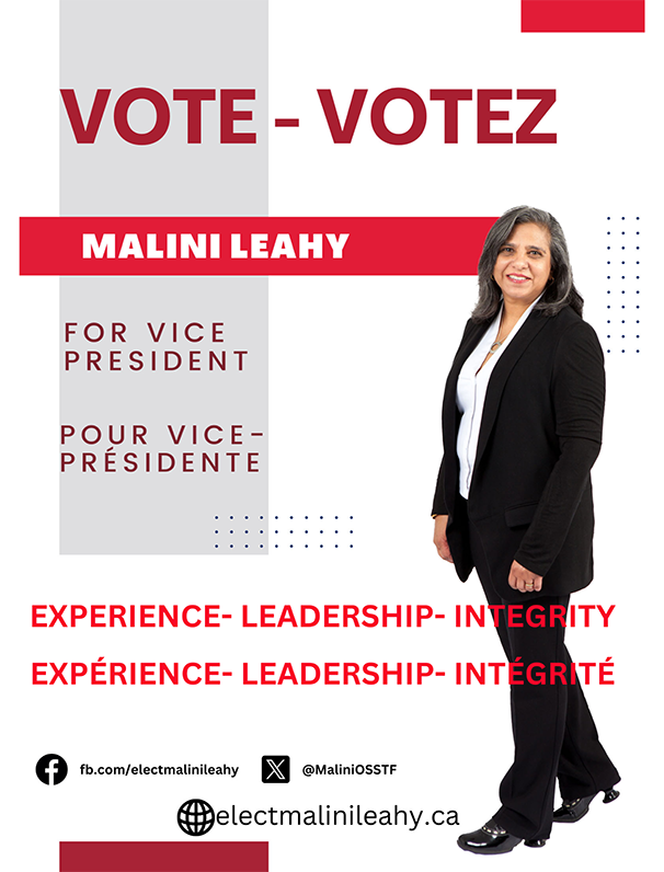 image of Malini Leahy Vice President elections poster